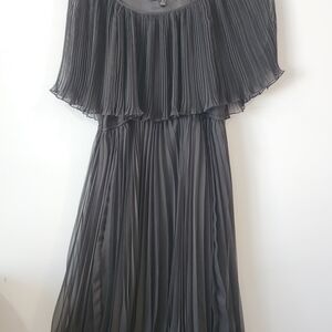 Women’s Pleated Black Dress - Elegant Evening Style